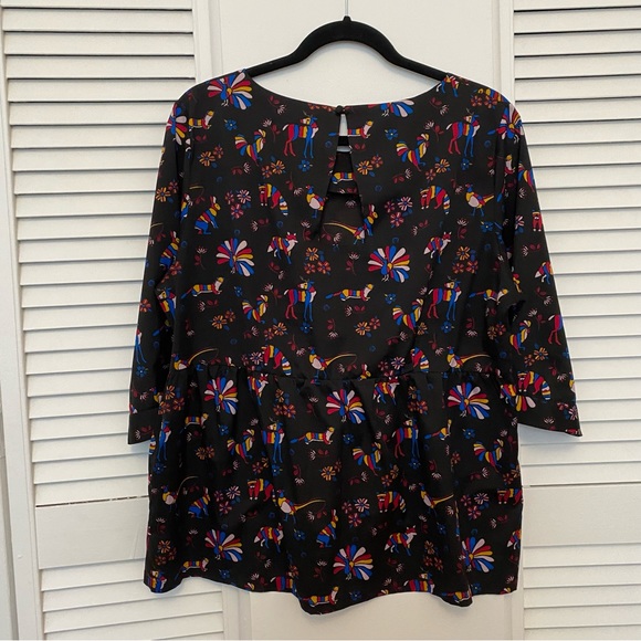 Yumi Black blouse with princess size 12 US - Picture 3 of 4